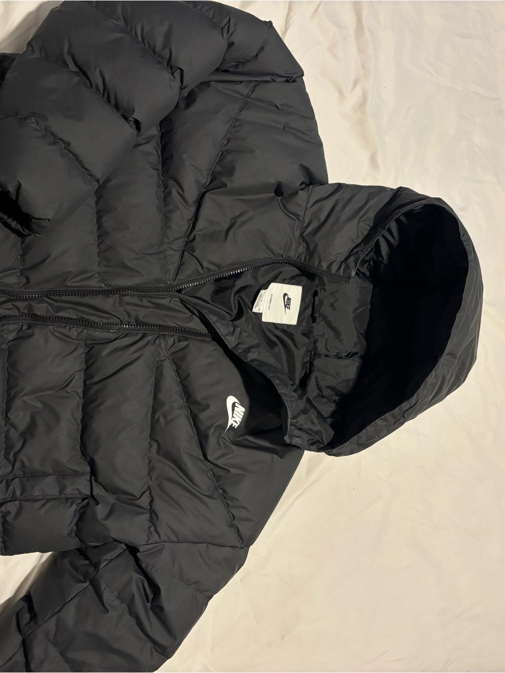 Nike Kids Black Hooded Puffer Jacket